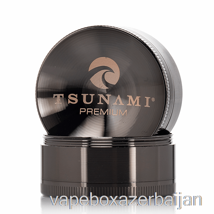 E-Juice Vape Tsunami 1.9inch 4-Piece Sunken Top Grinder Gunmetal (50mm)